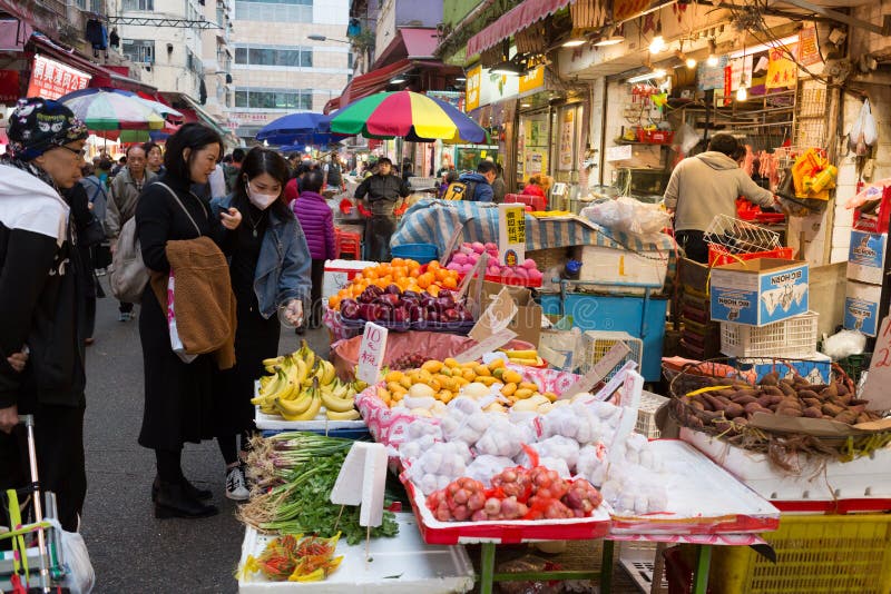 Κινεζική αγορά σε Kowloon, Χονγκ Κονγκ στοκ φωτογραφία με δικαίωμα ελεύθερης χρήσης
